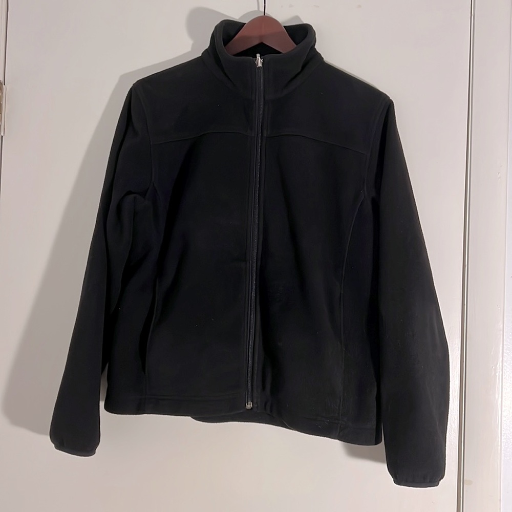 LL Bean zip up sweater - women’s M - black fleece